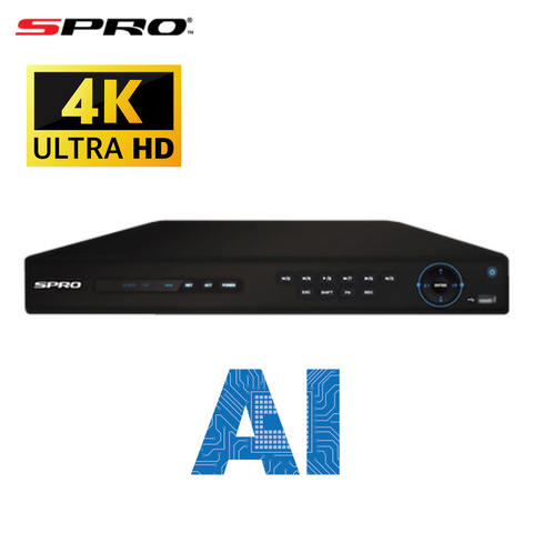 4K (12MP) SPRO IP - 8 channel IP NVR with AI Technology