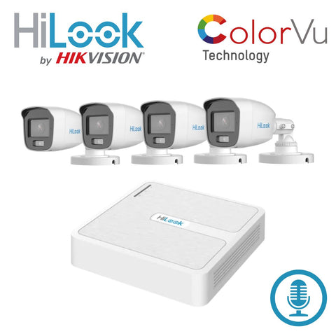 HiLook By Hikvision HD Analogue 4 2MP Bullet Camera Kit (White)