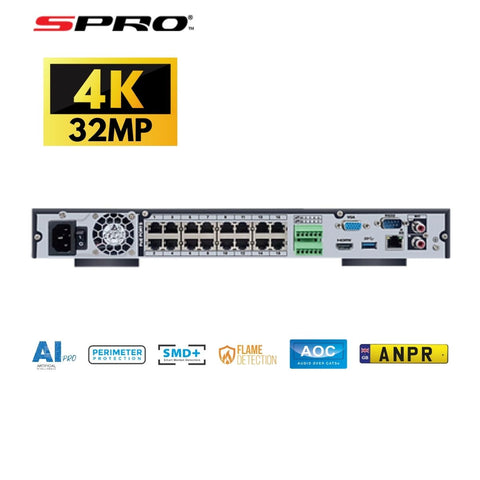 4K resolution and 32 Channels for 32 cameras cctvs