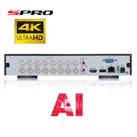 4K (8MP) SPRO / 16 + 16 Channel 5 IN 1 DVR With Al Technology