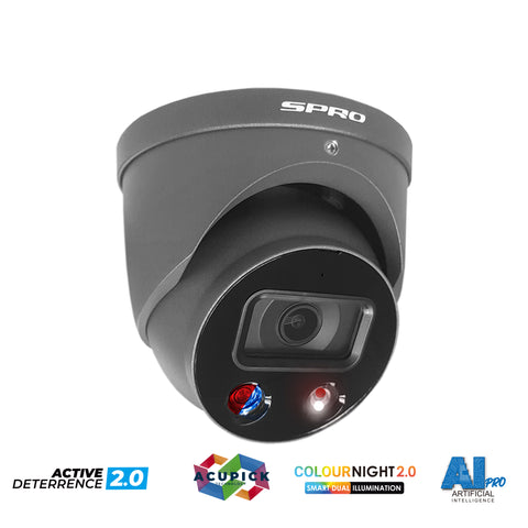 8MP IP SPRO - Fixed Lens Active Deterrence CCTV Camera (V4) With Smart Dual Illumination and AcuPick