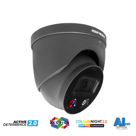 8MP IP SPRO - Fixed Lens Active Deterrence CCTV Camera (V4) With Smart Dual Illumination and AcuPick