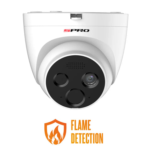 SPRO IP Fire Detection Camera Kit - Flame Detection Camera With 8 Channel 1TB Recorder