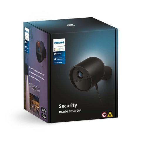 Philips Secure wired camera, IP security camera, Indoor & outdoor, Wired & Wireless, Wall, Black, Bullet