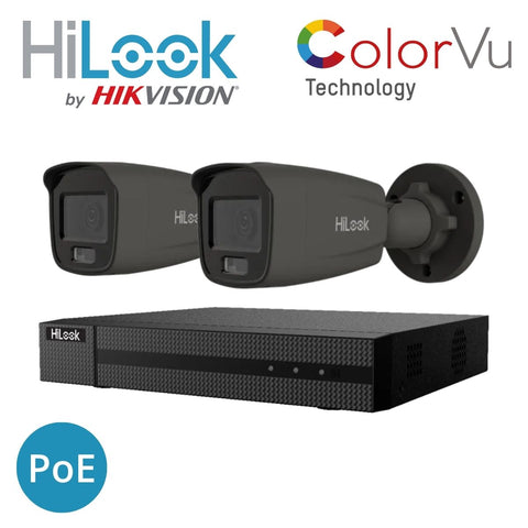 HiLook By Hikvision IP 2 5MP Bullet Camera Kit (Grey)