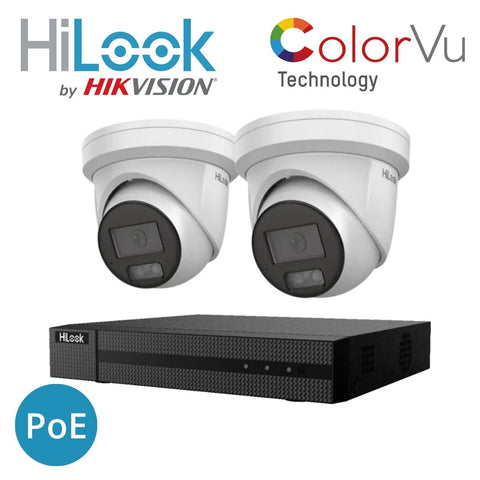 HiLook By Hikvision IP 2 5MP Turret Camera Kit (White)