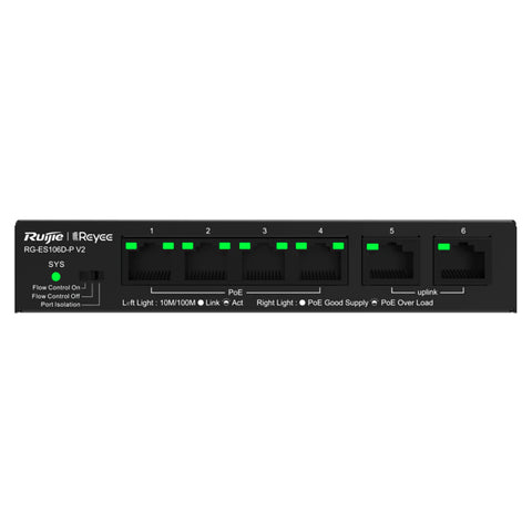 Ruijie Reyee 6-port 10/100Mbps Desktop Unmanaged Switch